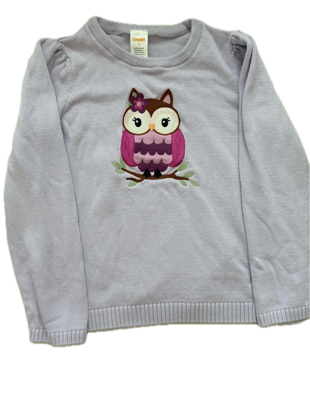 Gymboree Magical Meadow Owl Sweater Girls 8 EUC